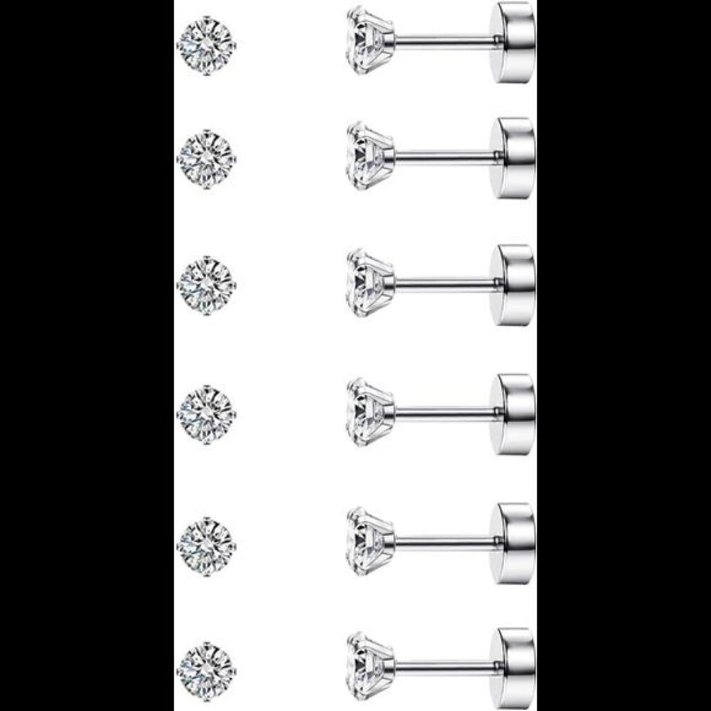 20G Cartilage Earring Stud for Women Men 316L Surgical Steel Flat Back Earrings